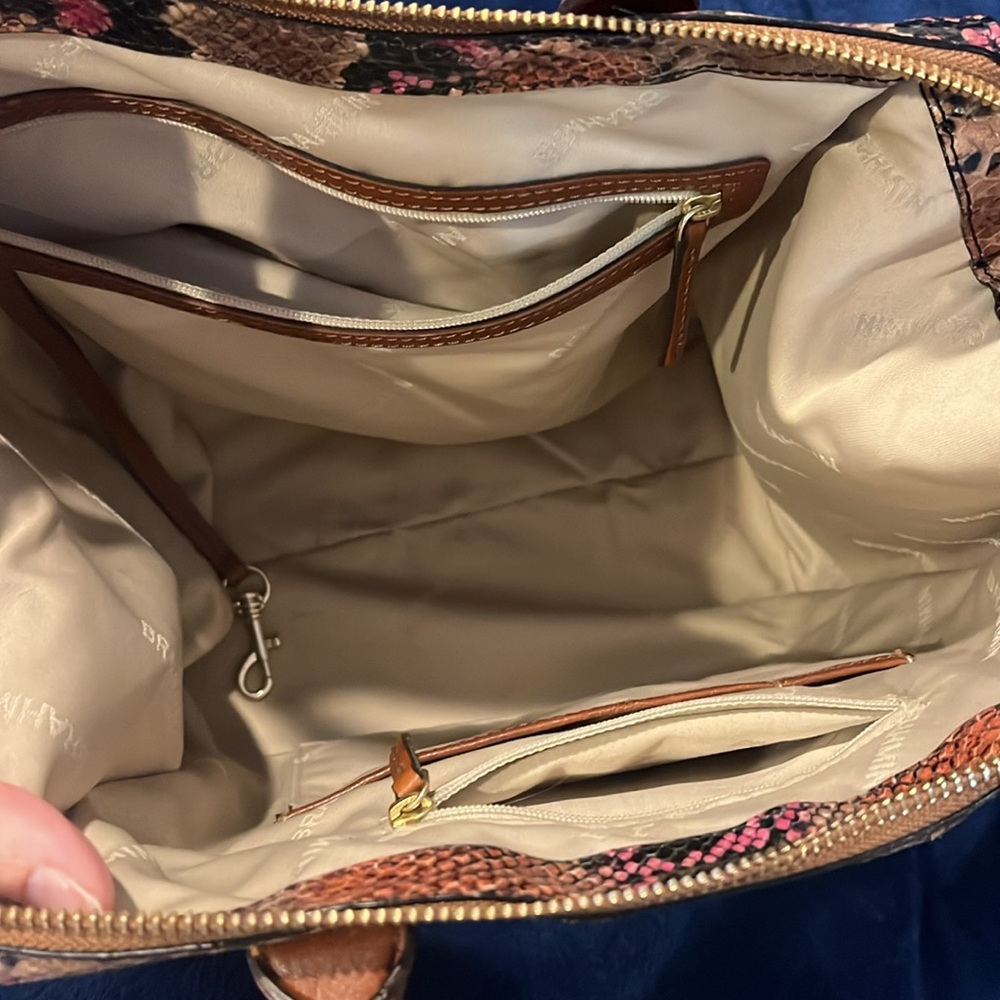 BRAHMIN  CAROLINE MAHOGANY CASSAWAY SNAKESKIN PRINT - Picture 12 of 12